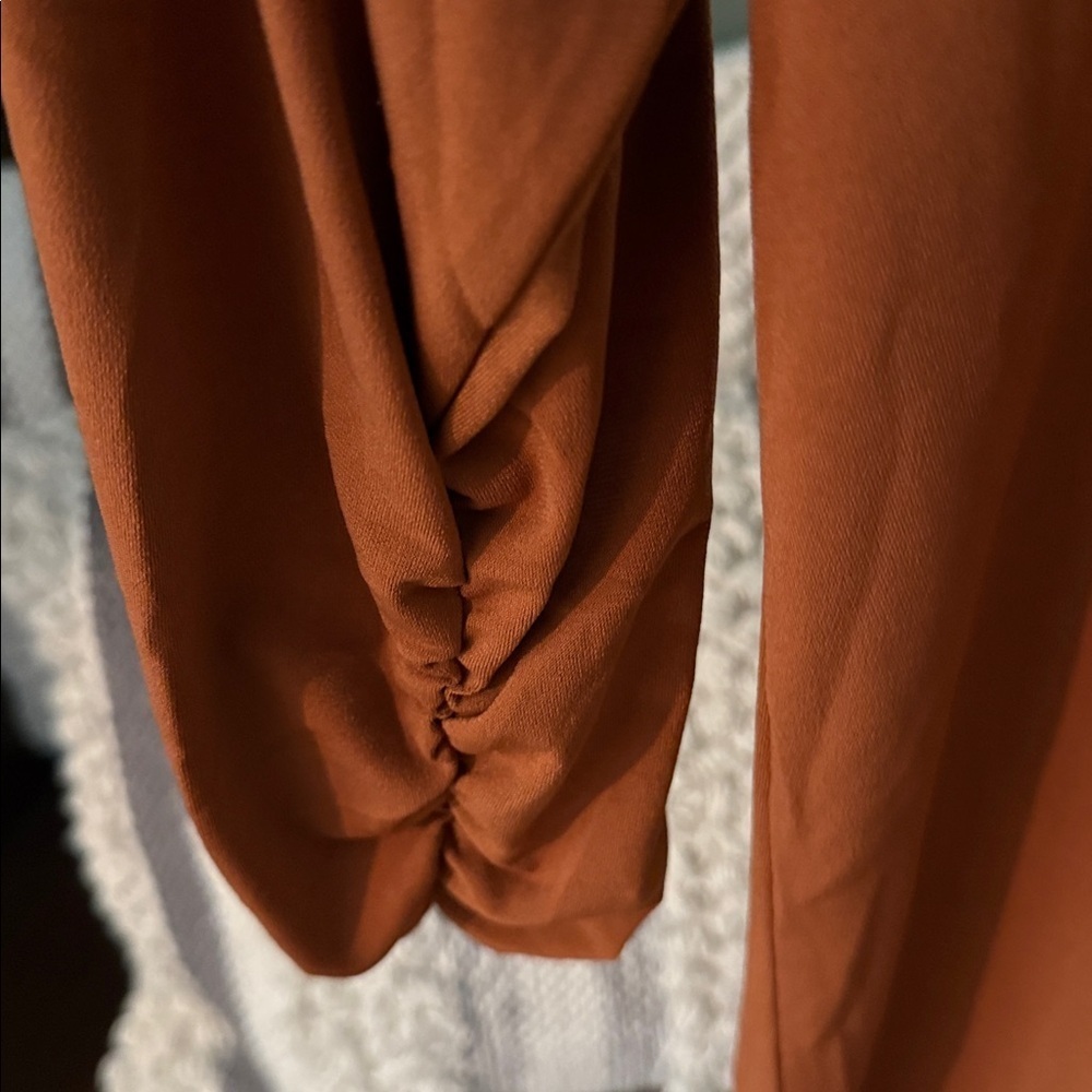 Susan Graver Burnt Orange V-Neck Tunic - Picture 4 of 4